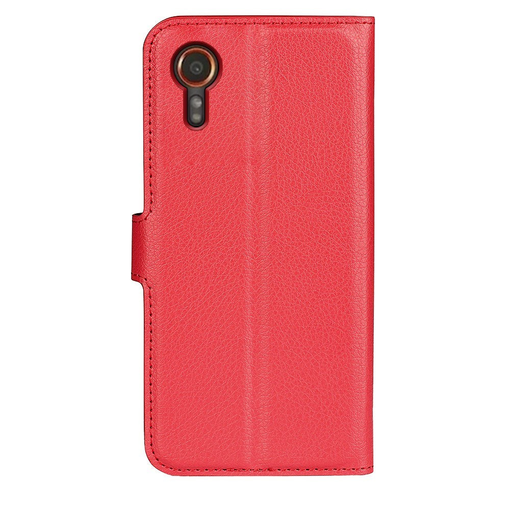 EIDERWOOD Samsung Galaxy Xcover 7 PU Litchi Leather Wallet Case - Red