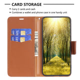 EIDERWOOD Xiaomi Redmi Note 13 (5G) PU Litchi Leather Wallet Case with Strap - Brown