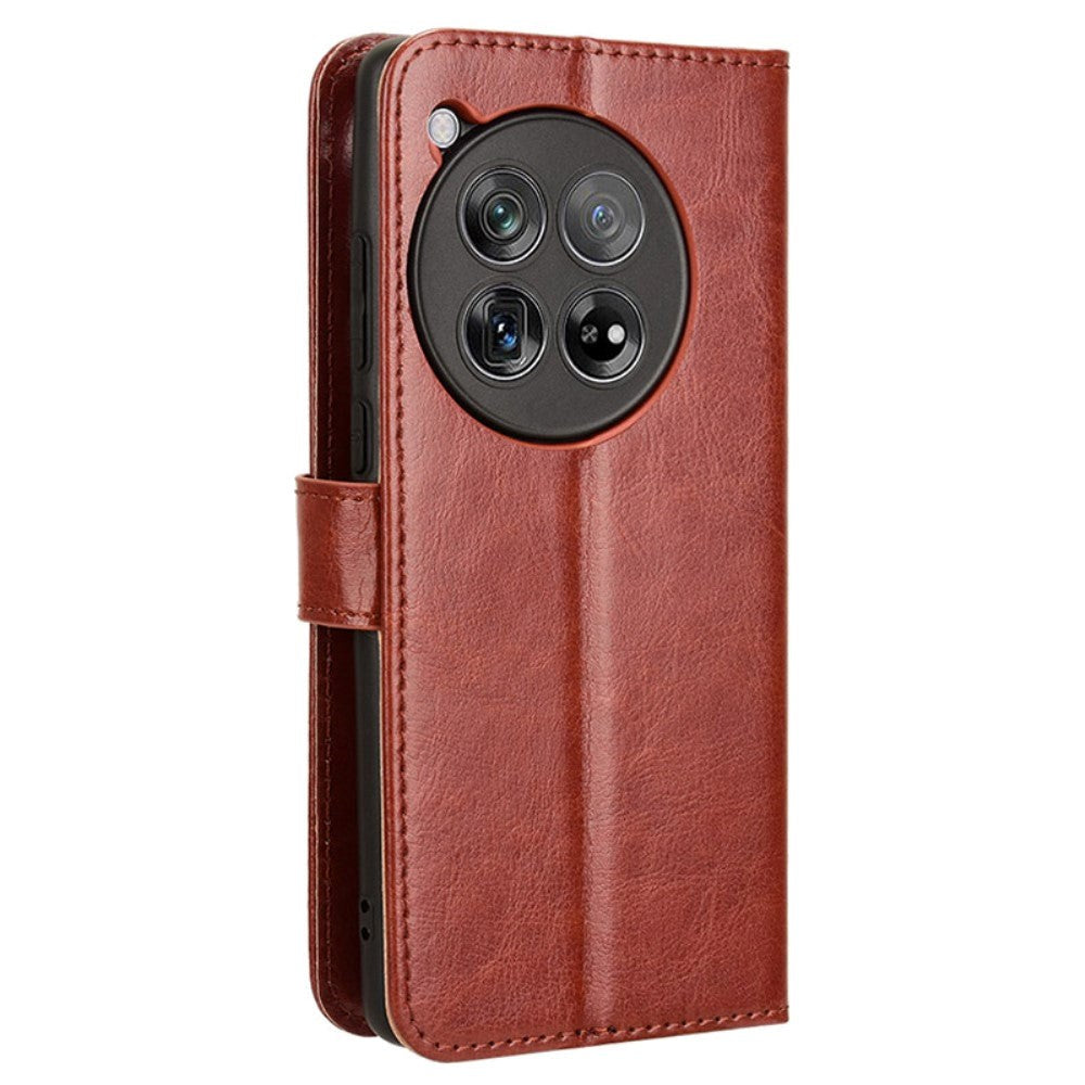 EIDERWOOD OnePlus 12R Leather Flip Case w. Stand & Wallet - Brown