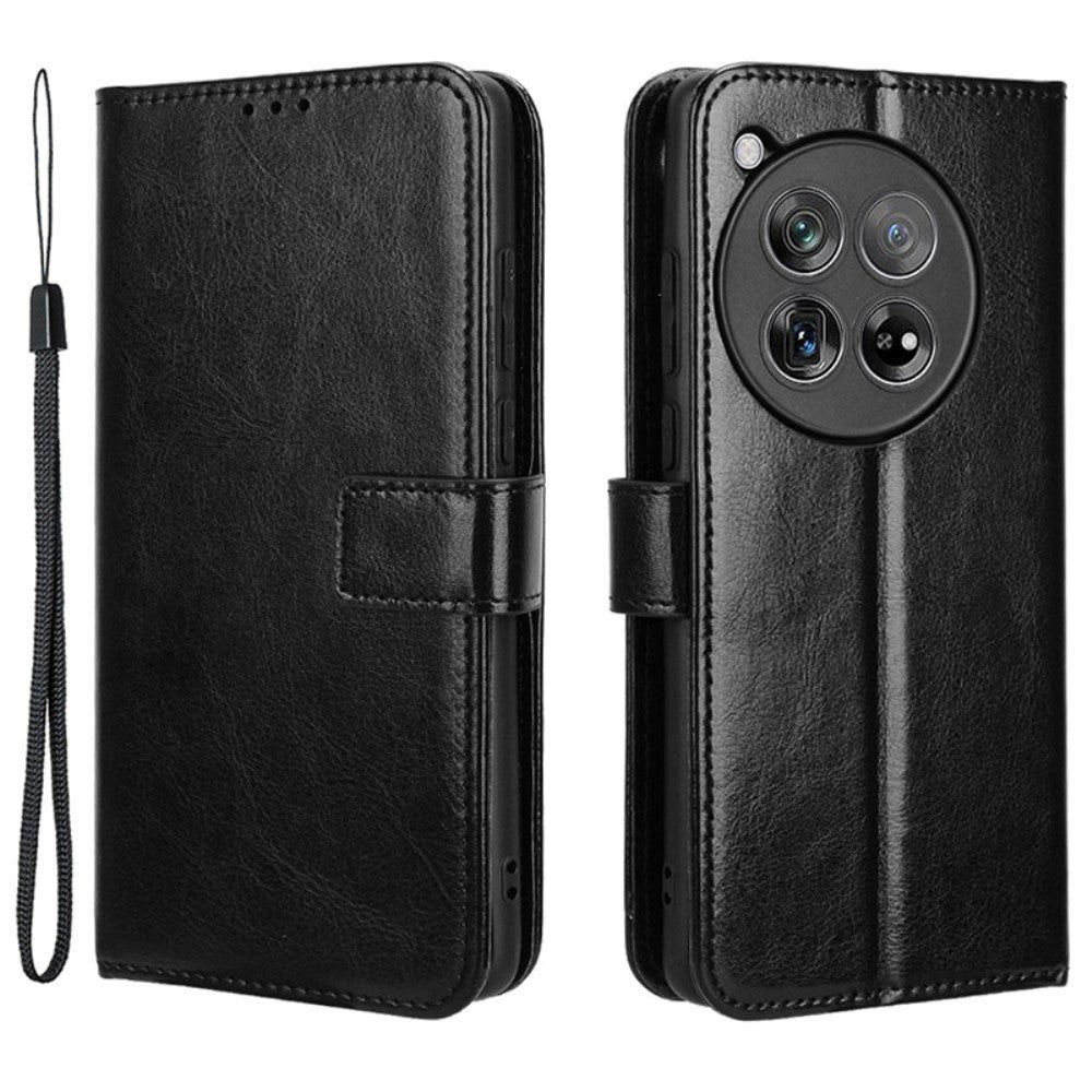 EIDERWOOD OnePlus 12R Leather Flip Case w. Stand & Wallet - Black