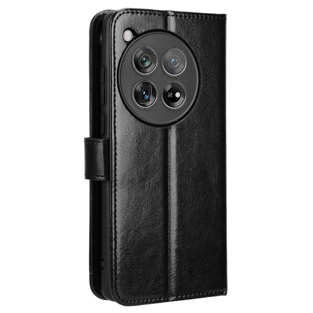 EIDERWOOD OnePlus 12R Leather Flip Case w. Stand & Wallet - Black