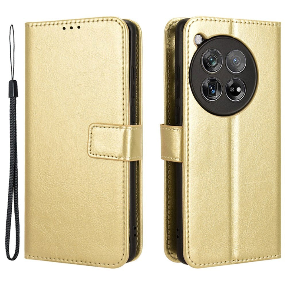 EIDERWOOD OnePlus 12R Leather Flip Case w. Stand & Wallet - Gold