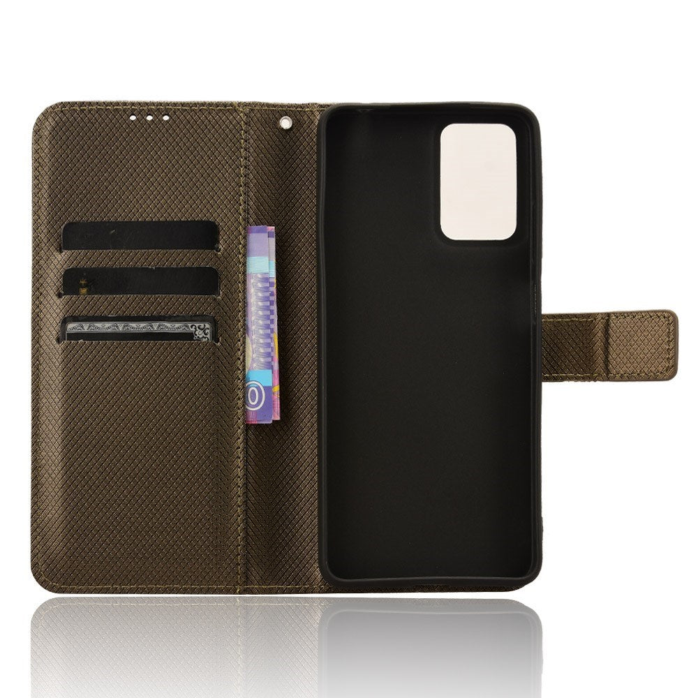 EIDERWOOD Motorola Moto G04 / G24 / G24 Power Leather Flip Case w. Strap & Texture - Brown