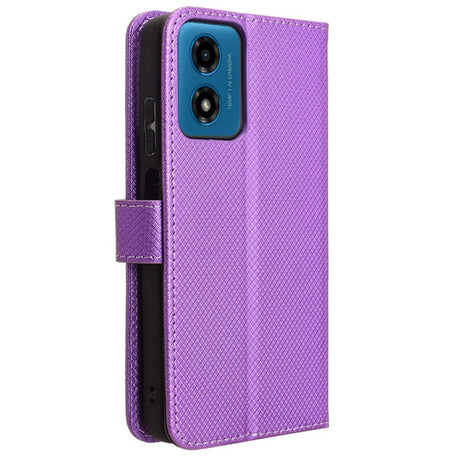 EIDERWOOD Motorola Moto G04 / G24 / G24 Power Leather Flip Case w. Strap & Texture - Purple