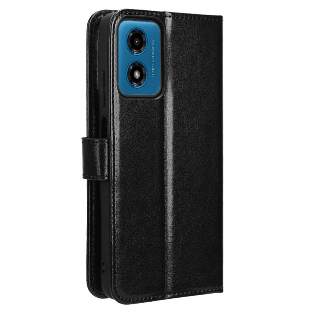 EIDERWOOD Motorola Moto G04 / G24 / G24 Power Leather Flip Case w. Stand & Wallet - Black