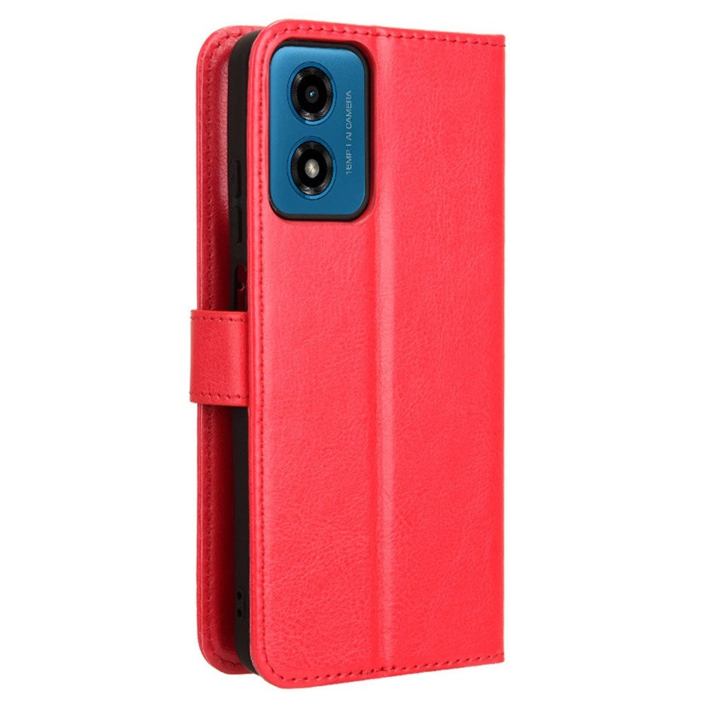 EIDERWOOD Motorola Moto G04 / G24 / G24 Power Leather Flip Case w. Stand & Wallet - Red