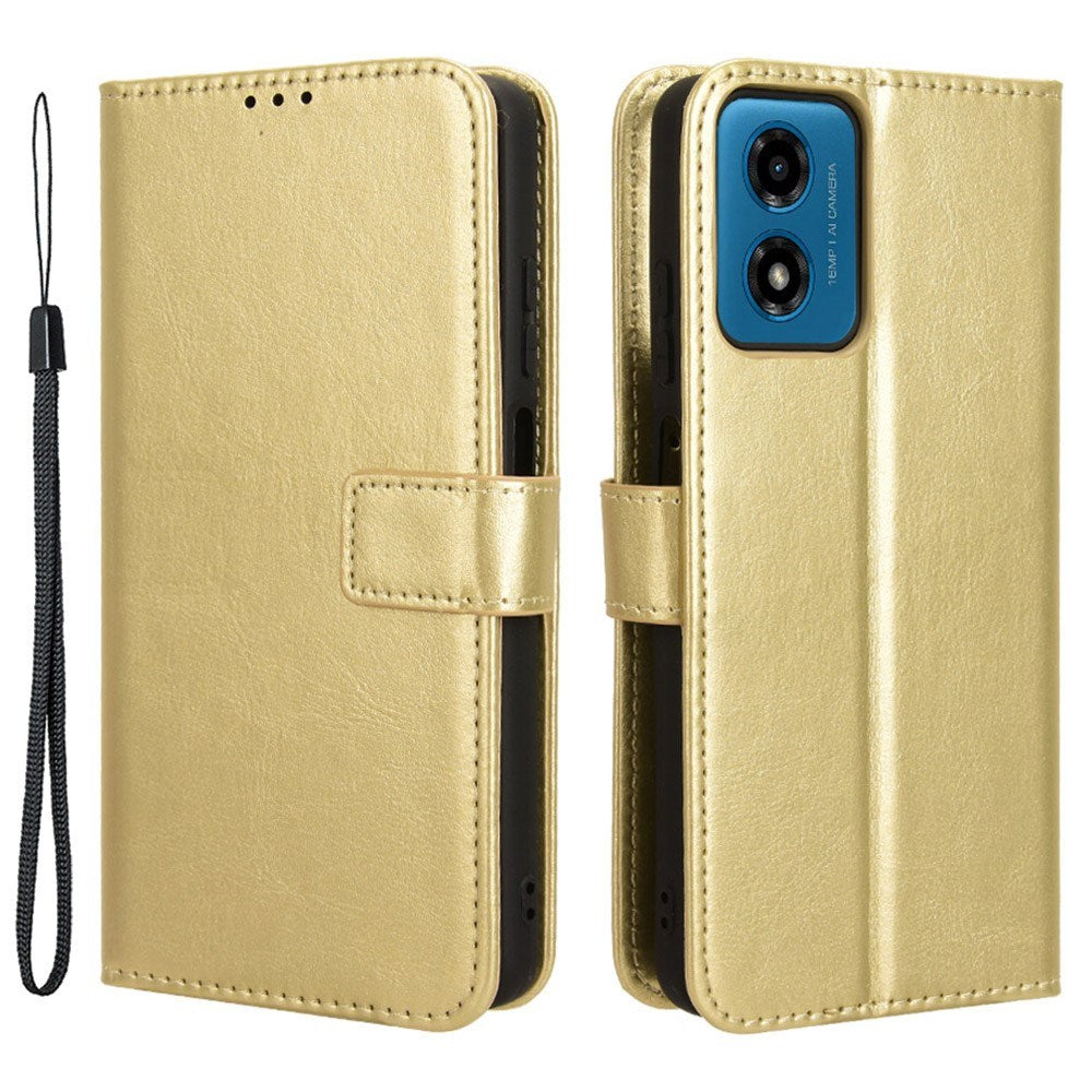 EIDERWOOD Motorola Moto G04 / G24 / G24 Power Leather Flip Case w. Stand & Wallet - Gold