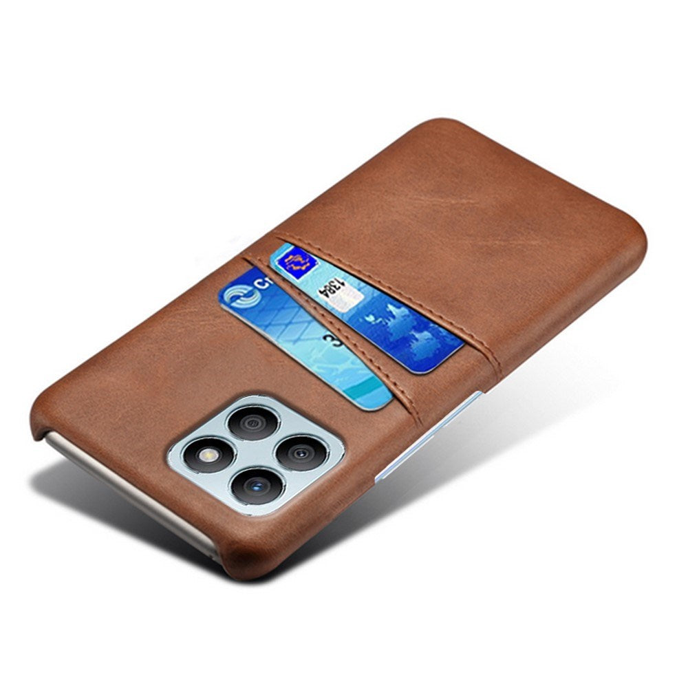 EIDERWOOD Honor X8b Leather Coated Plastic Case with Card Holder - Brown