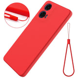 Motorola Moto G04 / G24 / G24 Power Liquid Silicone Case w. Strap - Red