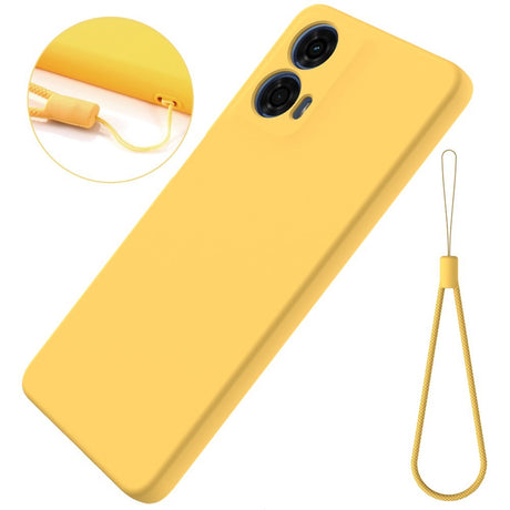 Motorola Moto G04 / G24 / G24 Power Liquid Silicone Case w. Strap - Yellow