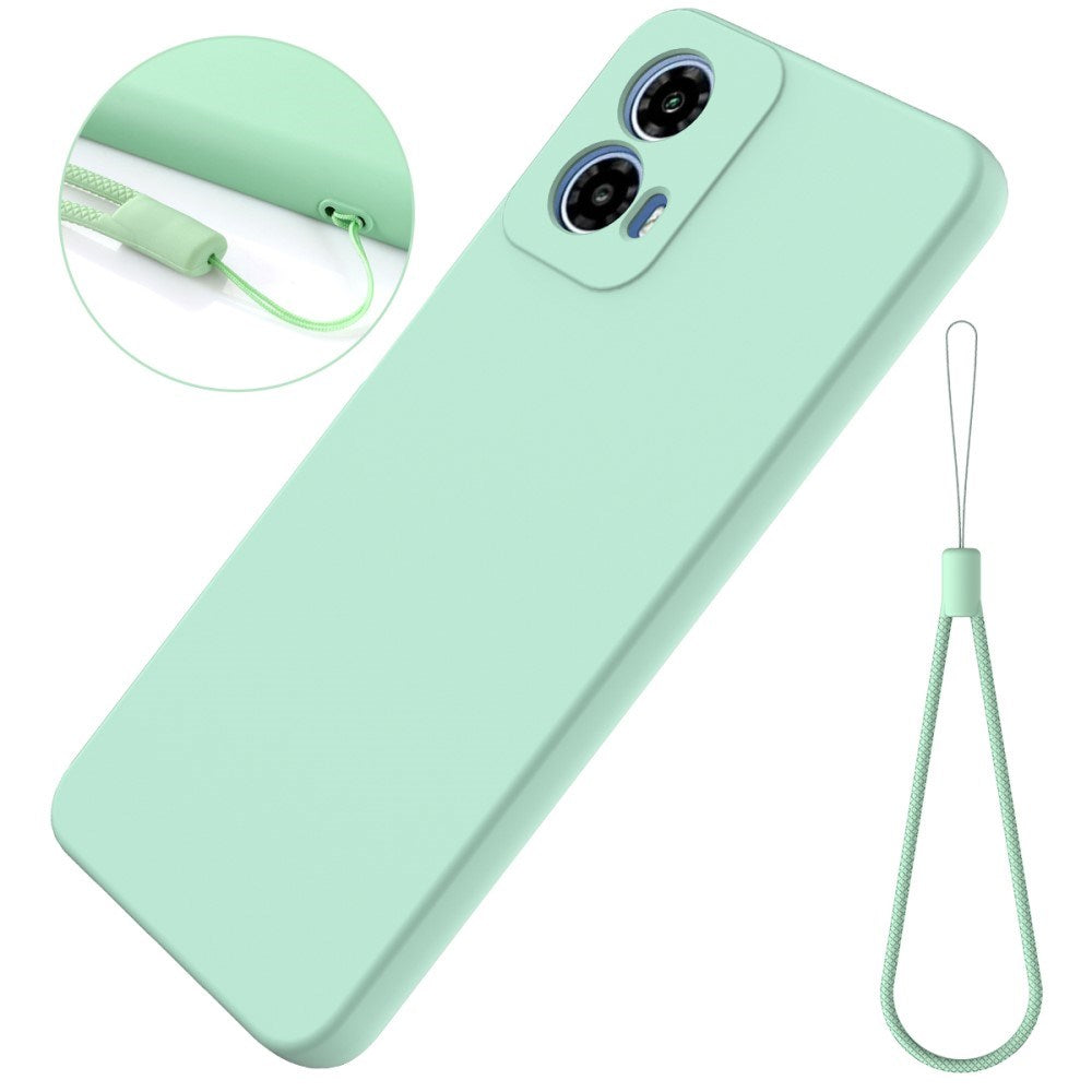 Motorola Moto G34 Liquid Silicone Case w. Strap - Green