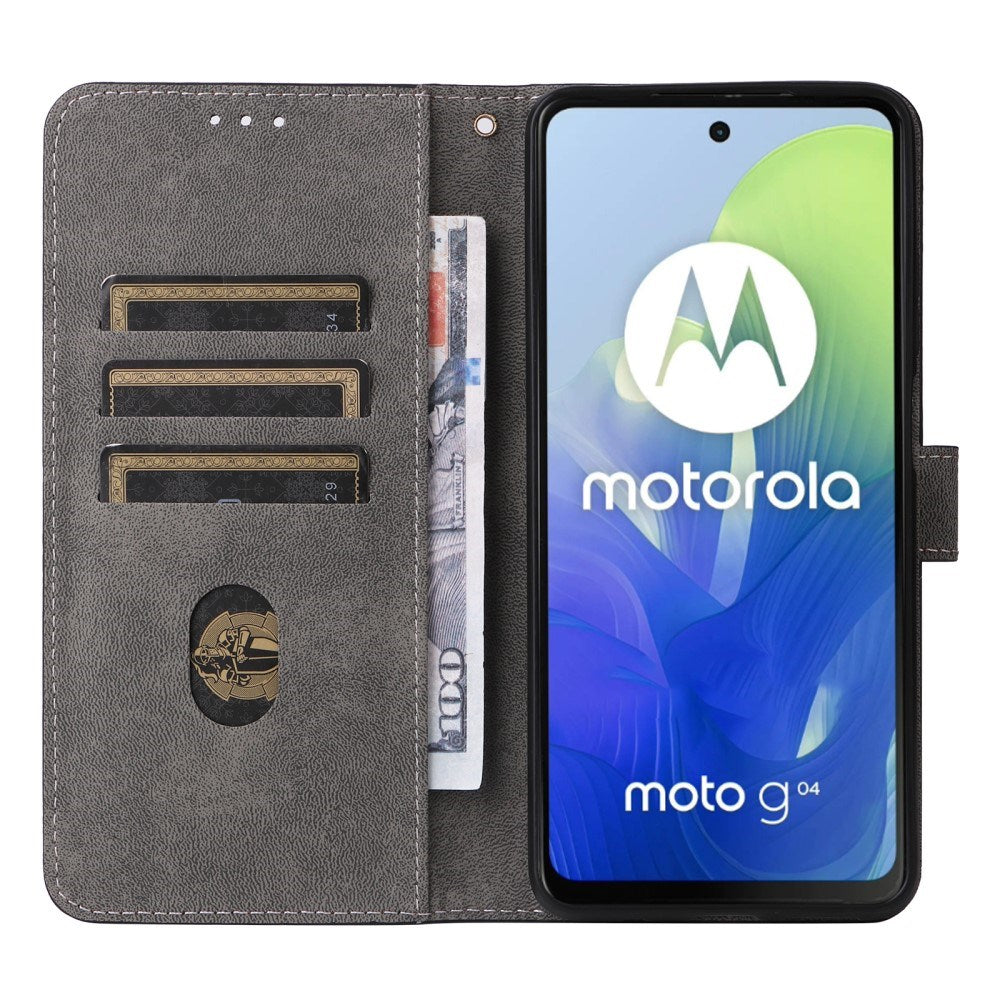 EIDERWOOD Motorola Moto G04 / G24 / G24 Power Leather Case with Wallet and Strap - Blue