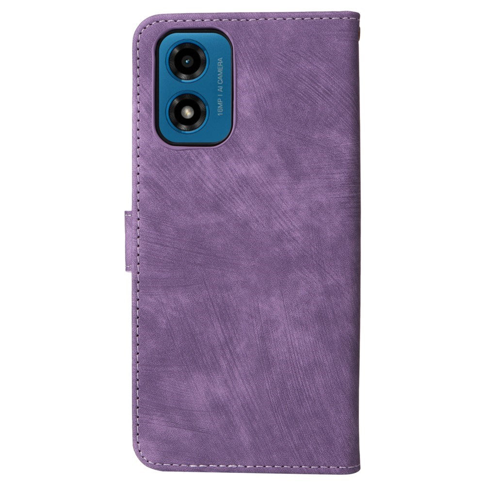 EIDERWOOD Motorola Moto G04 / G24 / G24 Power Leather Case with Wallet and Strap - Purple