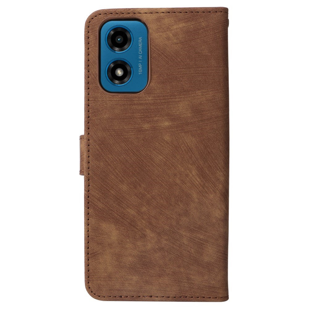 EIDERWOOD Motorola Moto G04 / G24 / G24 Power Leather Case with Wallet and Strap - Brown