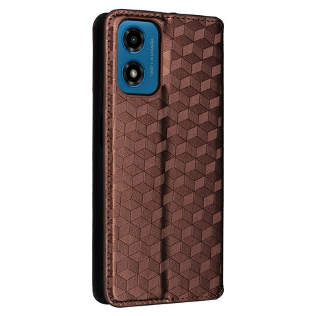 EIDERWOOD Motorola Moto G04 / G24 / G24 Power Leather Wallet Case - Rhombus - Brown