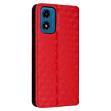 EIDERWOOD Motorola Moto G04 / G24 / G24 Power Leather Wallet Case - Rhombus - Red