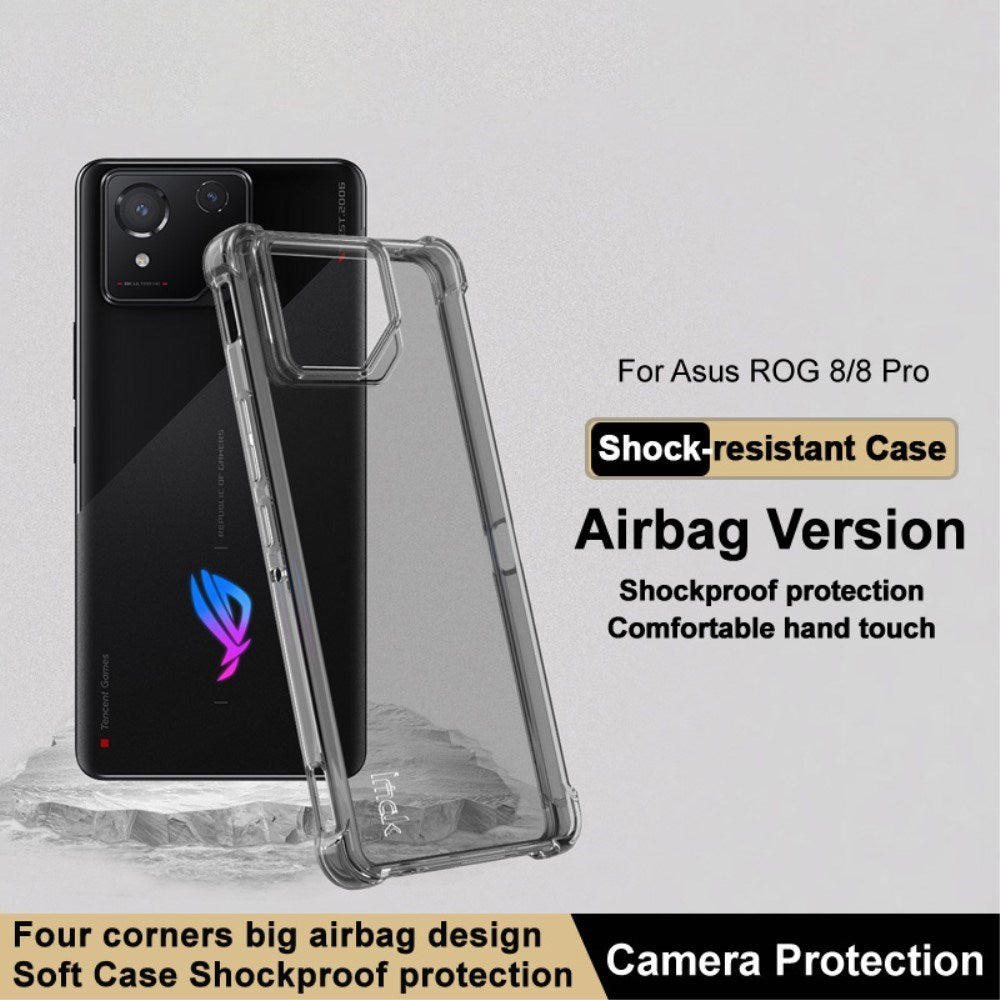 Asus ROG Phone 8 / 8 Pro IMAK Shock Resistant Plastic Case - Transparent / Black