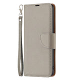 EIDERWOOD Xiaomi Redmi Note 13 Pro (4G) PU Litchi Leather Wallet Case with Strap - Grey