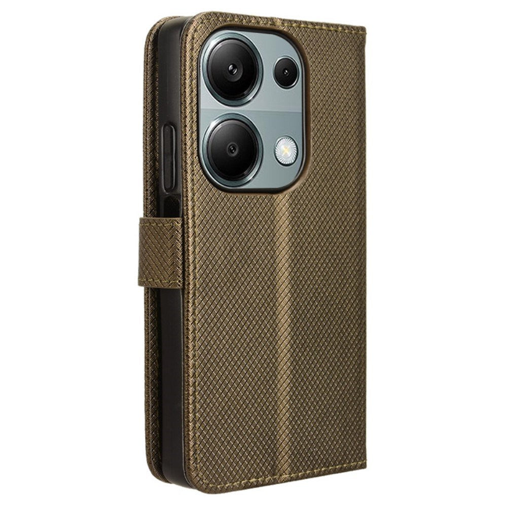 EIDERWOOD Xiaomi Redmi Note 13 Pro (4G) / Poco M6 Pro  Leather Flip Case w. Strap & Texture - Brown