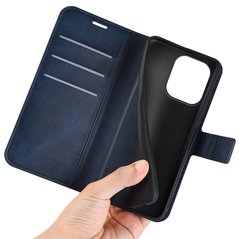 EIDERWOOD Xiaomi Redmi Note 13 (4G) Leather Flip Case w. Card Holder & Magnetic Closure - Blue