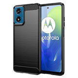 EIDERWOOD Motorola Moto E14 (4G) / G04 (4G) / G04s (4G) / G24 (4G) Brushed Carbon Fiber Flexible Plastic Case - Black