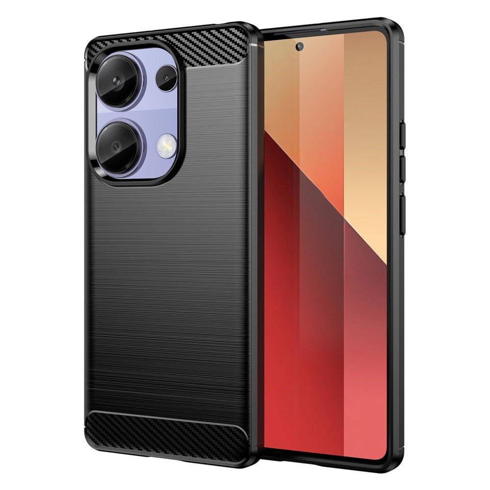 Xiaomi Redmi Note 13 Pro (4G) / Poco M6 Pro Brushed Carbon Fiber Flexible Plastic Case - Black