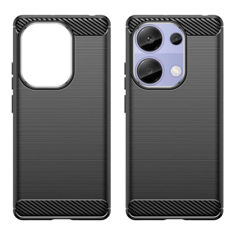 Xiaomi Redmi Note 13 Pro (4G) / Poco M6 Pro Brushed Carbon Fiber Flexible Plastic Case - Black