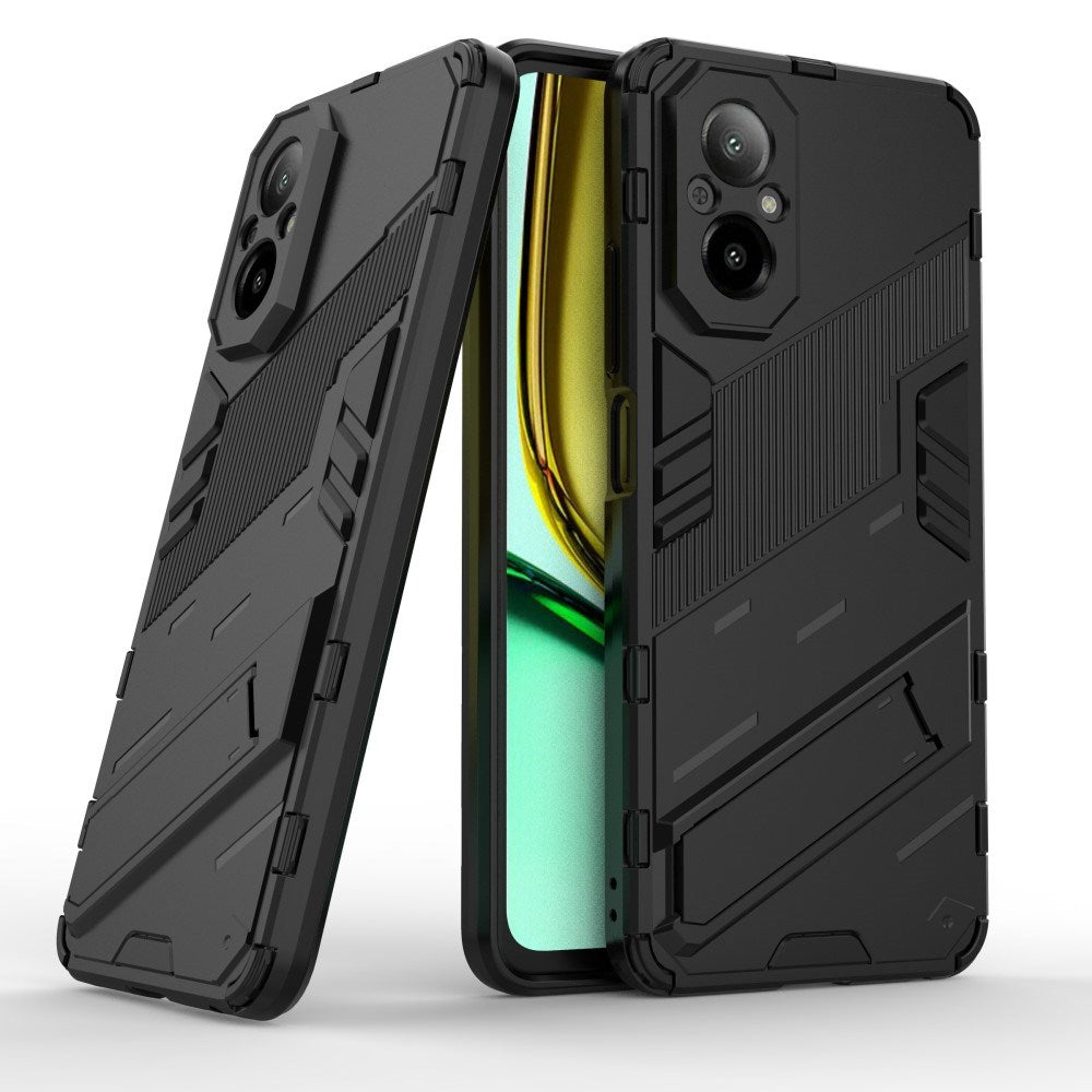 EIDERWOOD Realme C67 (4G) Hybrid Tough Case with Kickstand - Black