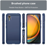 EIDERWOOD Samsung Galaxy Xcover 7 Brushed Carbon Fiber Flexible Plastic Case - Blue