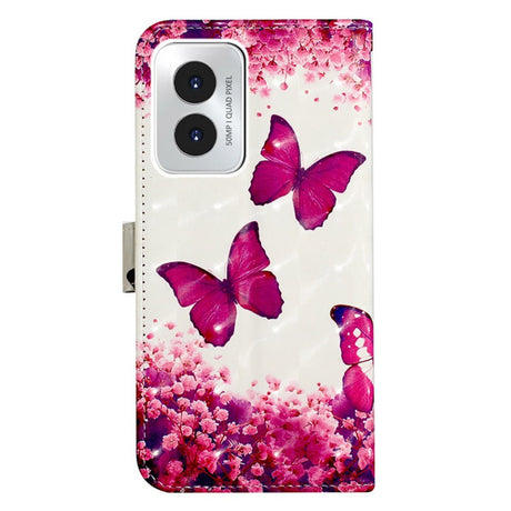 EIDERWOOD Motorola Moto G Play (2024) Artificial Leather Flip Case with Strap & Purse - Butterflies