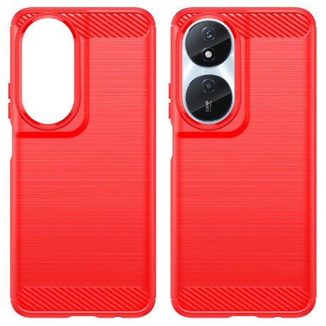 EIDERWOOD Honor X7b / 90 Smart Brushed Carbon Fiber Flexible Plastic Case - Red