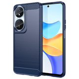 EIDERWOOD Honor X7b / 90 Smart Brushed Carbon Fiber Flexible Plastic Case - Blue