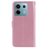 EIDERWOOD Xiaomi Redmi Note 13 Pro 5G / Poco X6 Leather Flip Case w. Wallet - Owl & Rhinestone - Rose Gold