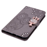 EIDERWOOD Xiaomi Redmi Note 13 Pro 5G / Poco X6 Leather Flip Case w. Wallet - Owl & Rhinestone - Grey