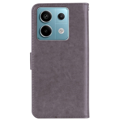 EIDERWOOD Xiaomi Redmi Note 13 Pro 5G / Poco X6 Leather Flip Case w. Wallet - Owl & Rhinestone - Grey