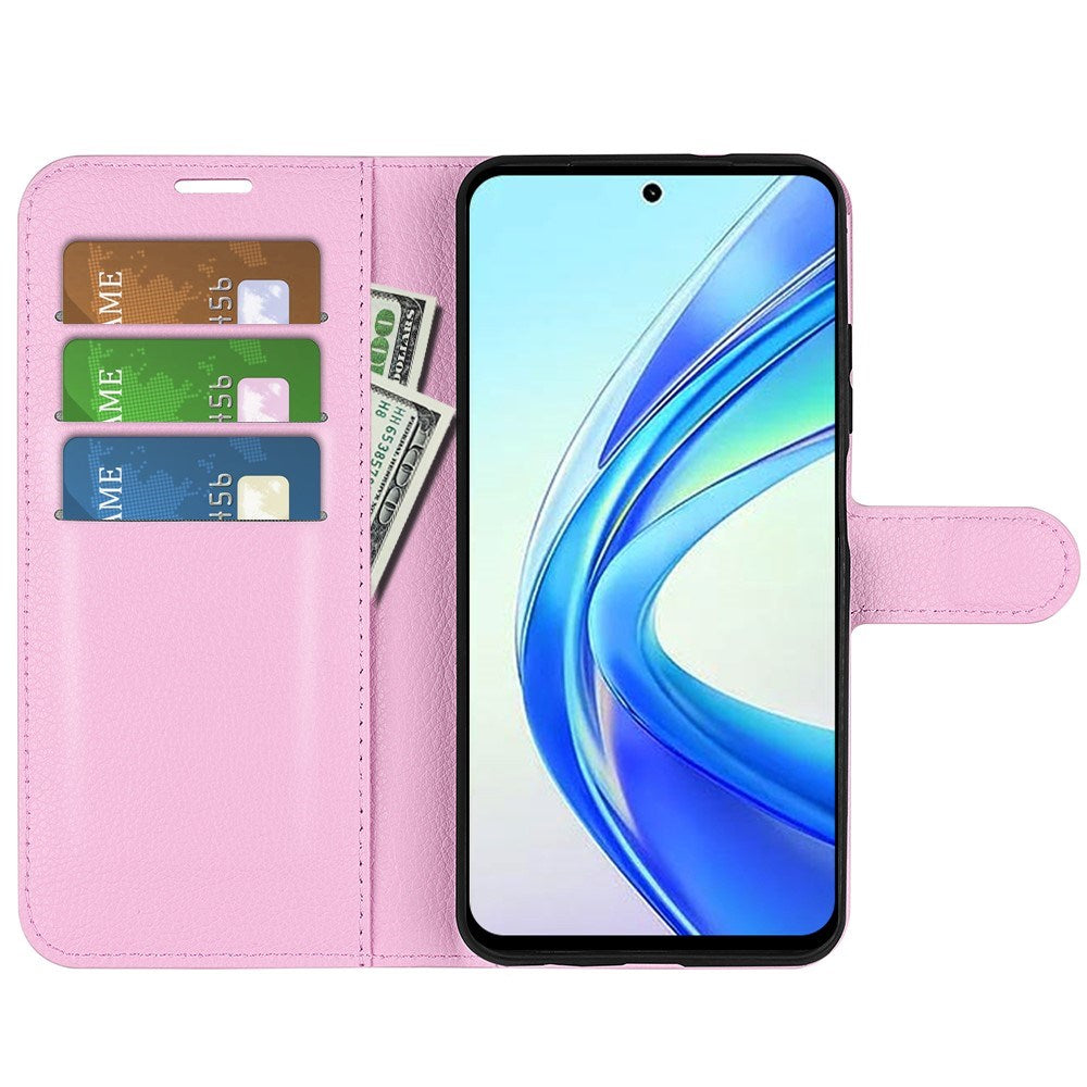 EIDERWOOD Honor X7b / 90 Smart Faux Leather Flip Case with Cardholder & Stand Function - Pink