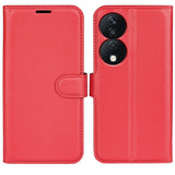 EIDERWOOD Honor X7b / 90 Smart Faux Leather Flip Case with Cardholder & Stand Function - Red