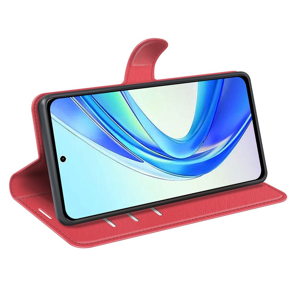 EIDERWOOD Honor X7b / 90 Smart Faux Leather Flip Case with Cardholder & Stand Function - Red