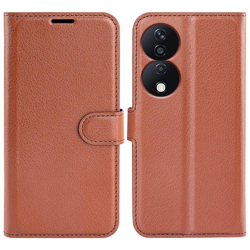 EIDERWOOD Honor X7b / 90 Smart Faux Leather Flip Case with Cardholder & Stand Function - Brown