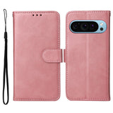 EIDERWOOD Google Pixel 10 / 10 Pro / 9 / 9 Pro Faux Leather Flip Case with Wallet & Strap - Pink