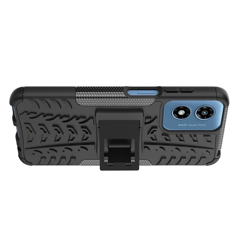 EIDERWOOD Motorola Moto G Play (2024) Hybrid Tough Case w. Kickstand - Black