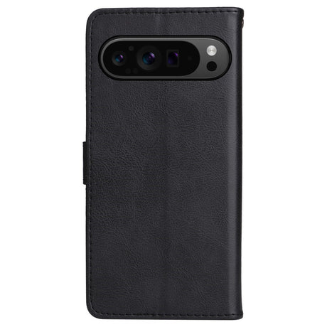 EIDERWOOD Google Pixel 9 Pro XL Leather Flip Case with Wallet and Strap - Black