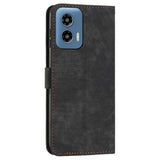 EIDERWOOD Motorola Moto G Play 5G (2024) Leather Flip Case with Wallet and Strap - Black