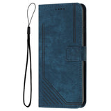 EIDERWOOD Motorola Moto G Play 5G (2024) Leather Flip Case with Wallet and Strap - Blue