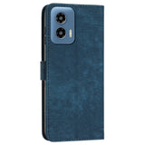 EIDERWOOD Motorola Moto G Play 5G (2024) Leather Flip Case with Wallet and Strap - Blue