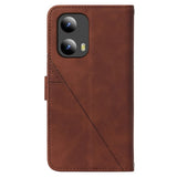 EIDERWOOD Motorola Moto G Play 5G (2024) Soft Leather Wallet Case - Geometry Pattern - Brown