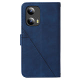 EIDERWOOD Motorola Moto G Play 5G (2024) Soft Leather Wallet Case - Geometry Pattern - Blue