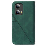 EIDERWOOD Motorola Moto G Play 5G (2024) Soft Leather Wallet Case - Geometry Pattern - Dark Green