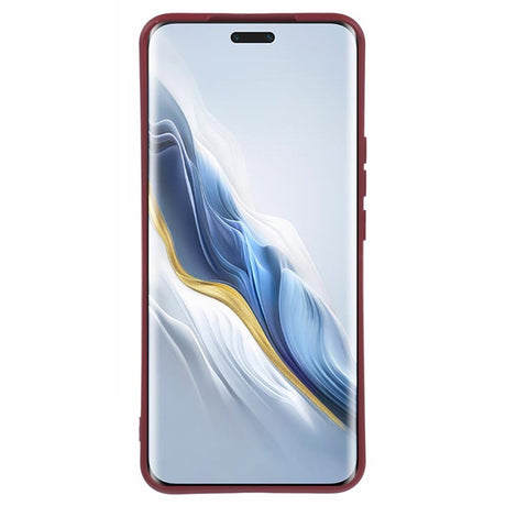 EIDERWOOD Honor Magic6 Pro 5G Case – Flexible Plastic Cover with Fiber Lining and Precise Lens Cutout - Wine Red