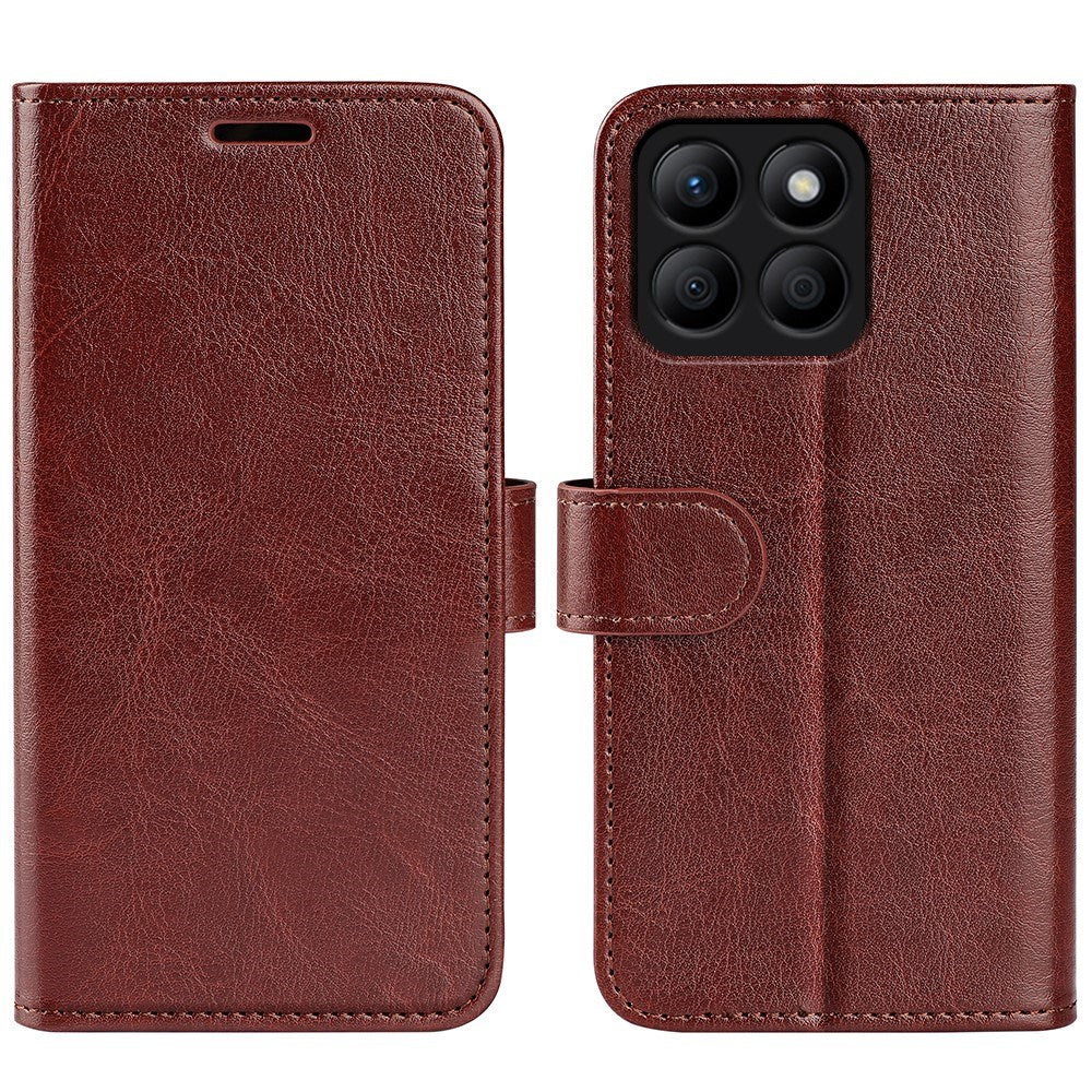 EIDERWOOD Honor X8b Leather Wallet Case w. Magnetic Lock - Brown